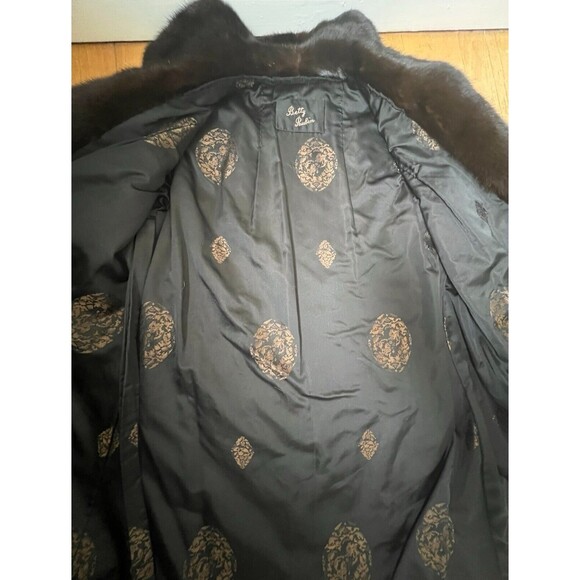 MINK COAT Natural Double Breasted Notch Color Deep Mahogany Sm/med Like VTG 90’s - Picture 3 of 3